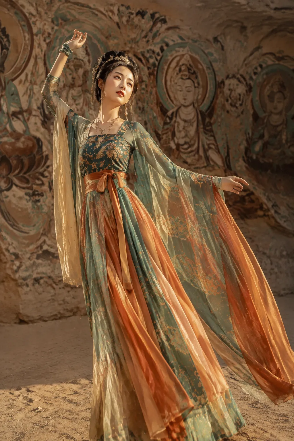 Dunhuang mural inspired Tang costume