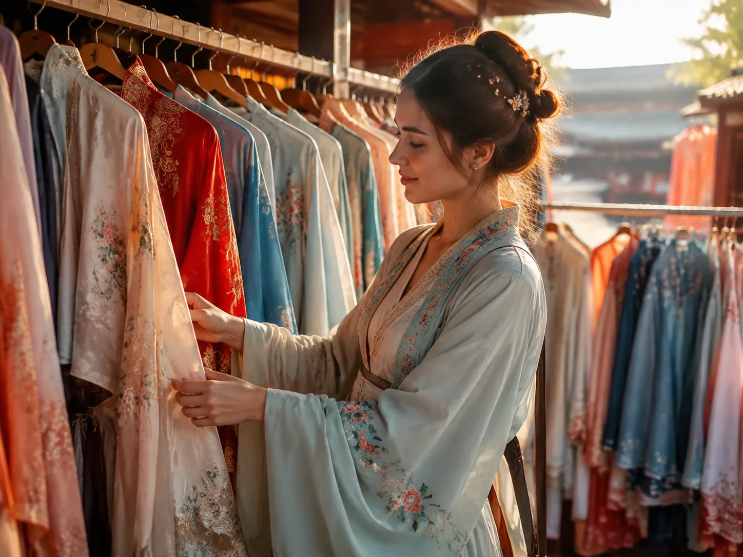 Step 1: Choose your Hanfu style at a rental shop